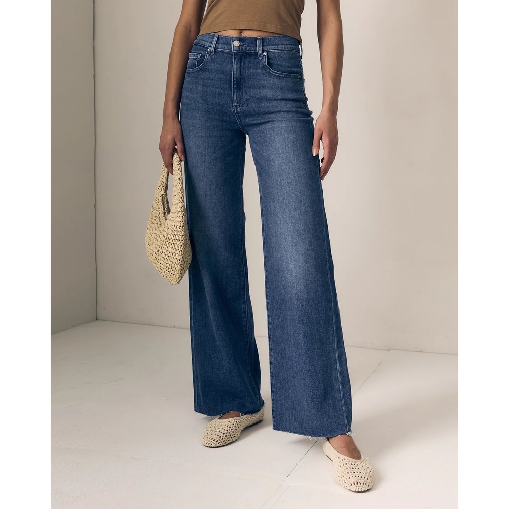Le Jean | Column Jean Wide Leg Dark Wash Size 28/6 Classic Denim Indigo - Picture 5 of 16
